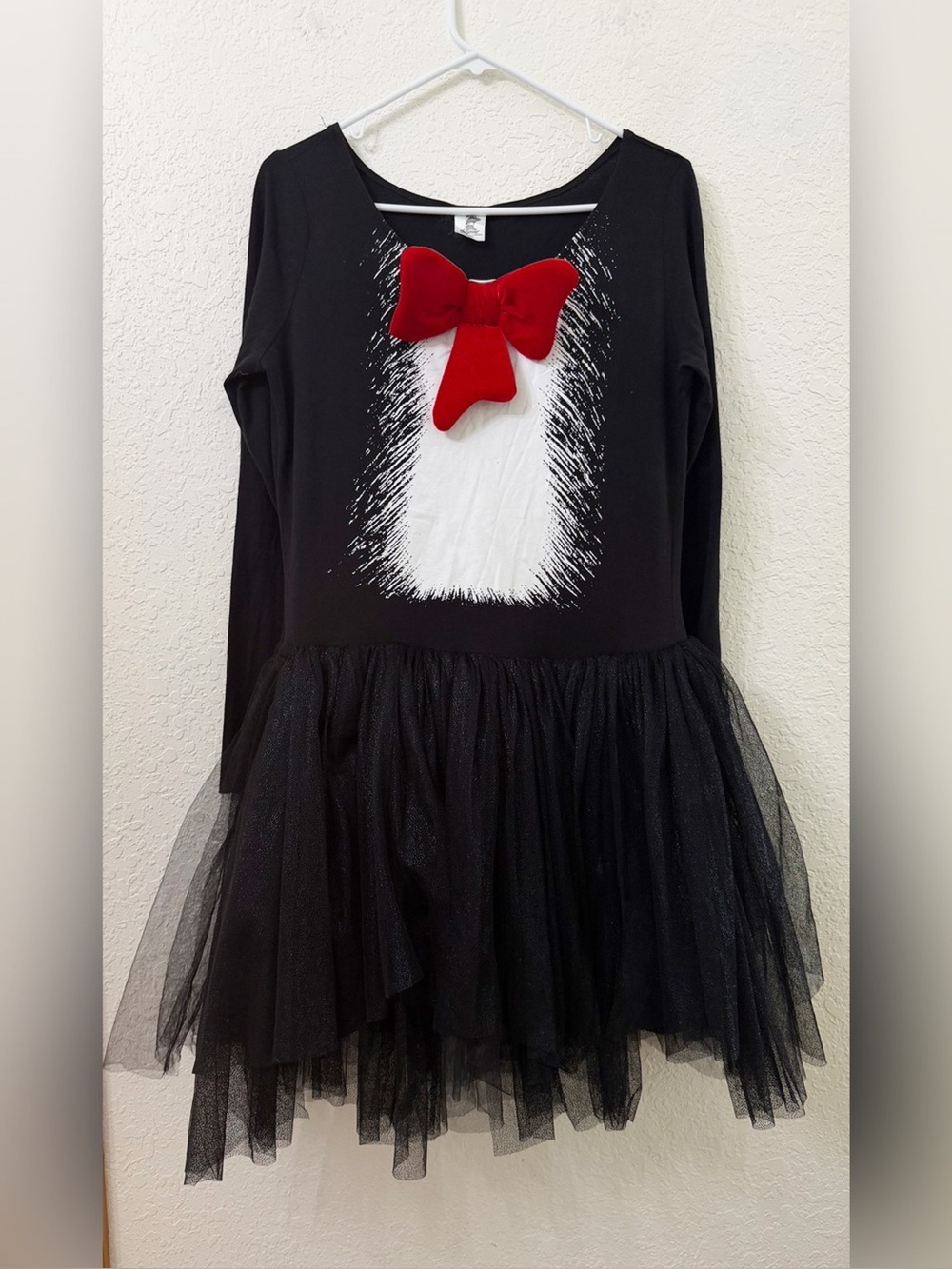 Dr Suess Cat in the Hat Tutu Dress with Red Bow - Womens Halloween Costume - L